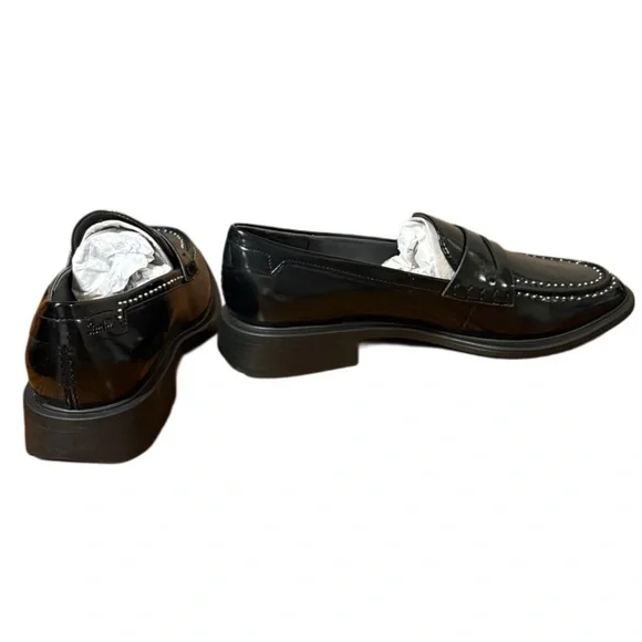 Franco Sarto Glossy Black Loafers - Picture 4 of 9
